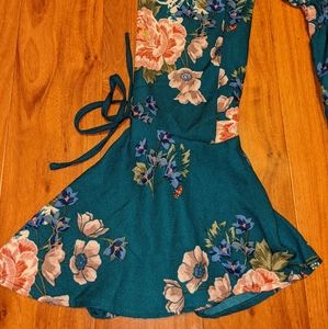 Band of Gypsies Teal Floral Cutout Romper!